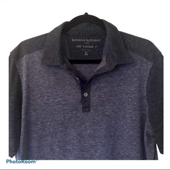 BANANA REPUBLIC “The Vintage T” Polo Shirt Blue Size L - Picture 4 of 4